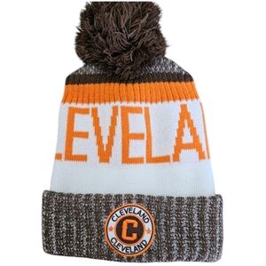 Cleveland Browns Pom Knit Winter Hat New